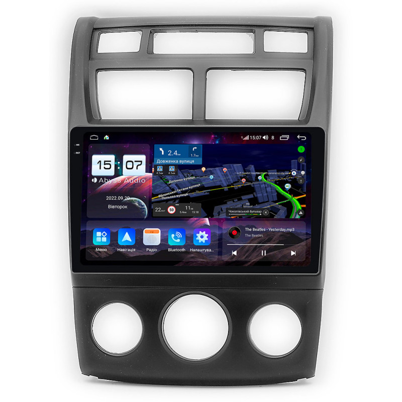 Android head unit Abyss Audio QXR-9197 for KIA Sportage (Air Conditioning) 2004-2010