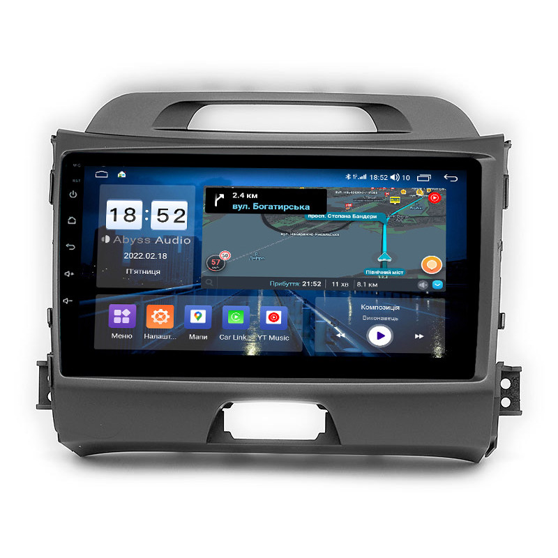 Android head unit Abyss Audio QX-9192 for KIA SPORTAGE 2010-2016