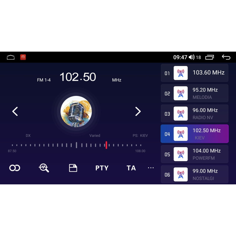 Android head unit Abyss Audio MS-0119 for Toyota Corolla E150 2007-2013