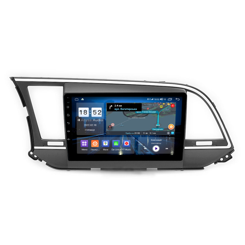 Android head unit Abyss Audio QS-9212 for Hyundai Elantra 2016-2018