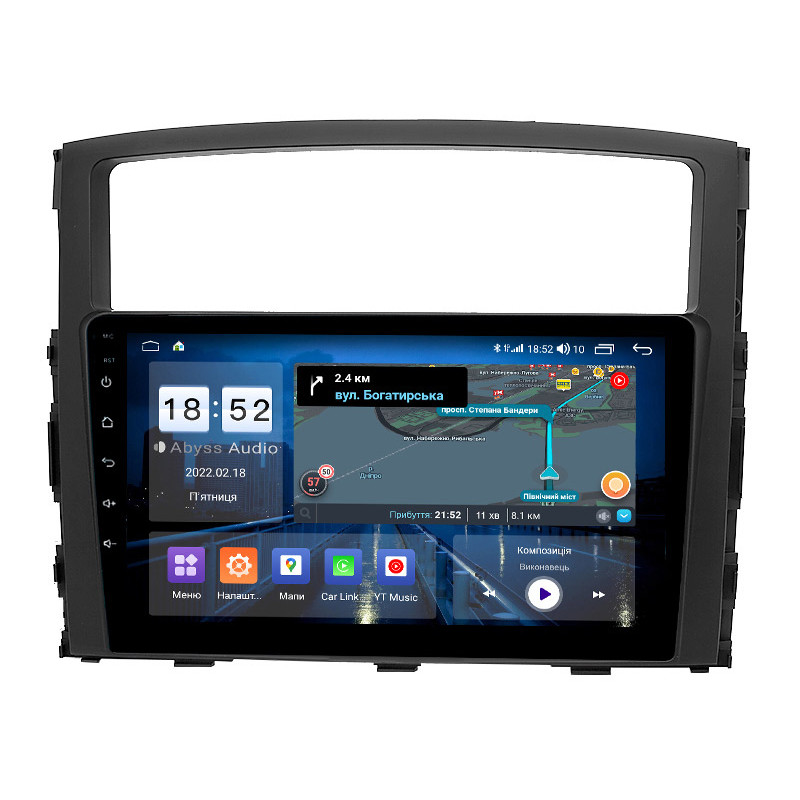 Android head unit Abyss Audio QS-9247 for Mitsubishi PAJERO 2006-2012