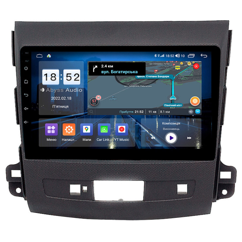 Android head unit Abyss Audio QS-9245 for Mitsubishi Outlander 2006-2012