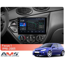 Android head unit AMS T910 6+128 Gb Ford Focus 1 (Left hand driver) 1998-2005 9″