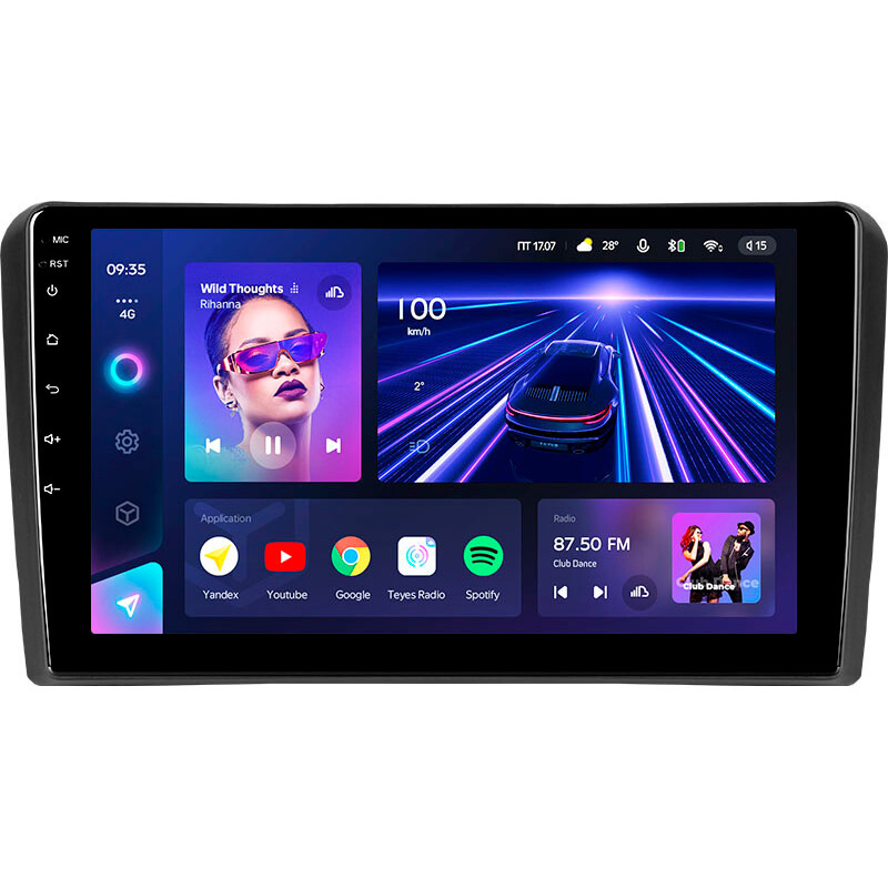 Android head unit Teyes CC3 4+64 Gb Audi A3 2 8P 2003-2013, S3 2 2006-2012, RS3 1 2011-2012 9″