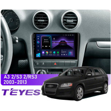 Android head unit Teyes CC3 4+64 Gb Audi A3 2 8P 2003-2013, S3 2 2006-2012, RS3 1 2011-2012 9″