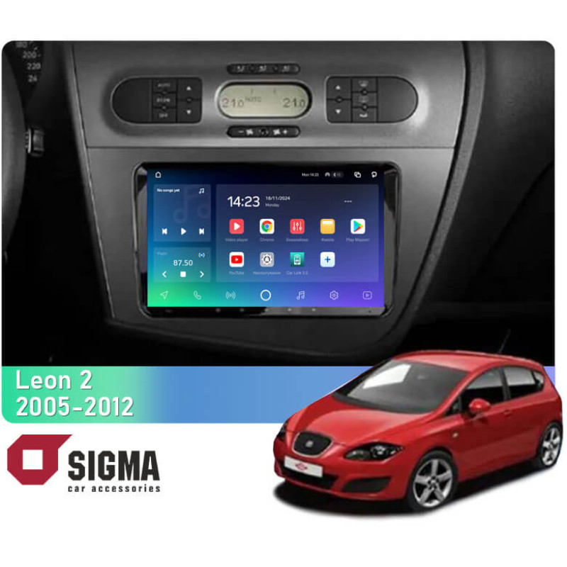 Android head unit SIGMA PRO 9464 ANDROID 10 4+64 Gb 4G DSP Seat Leon 2 2005-2012 (PQ) (F1) 9"