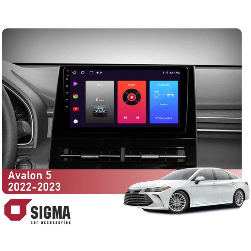 Android head unit SIGMA F10216 ANDROID 10 2+32 Gb Toyota Avalon 5 XX50 (Left hand driver) 2022-2023 10"