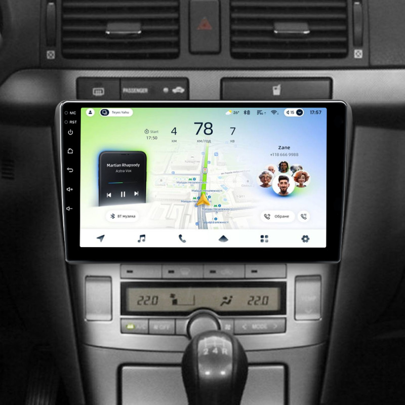 Android head unit Teyes CC4L 6+64 Gb Toyota Avensis T250 2 2003-2009 silver 9"