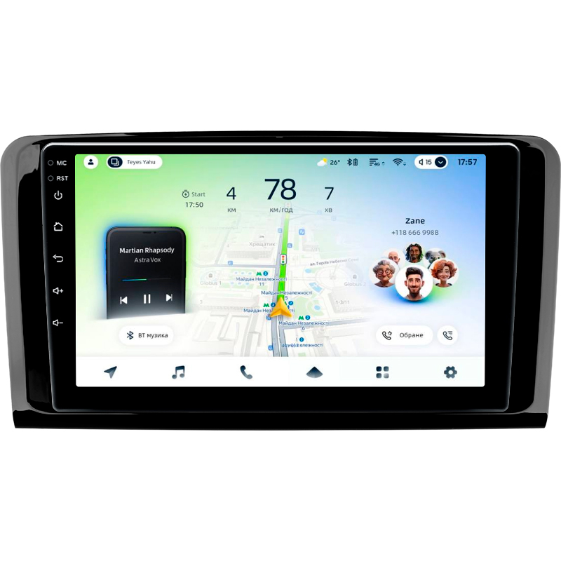 Android head unit Teyes CC4L 6+64 Gb Mercedes Benz ML GL ML350 GL320 X164 2005-2009 (F1) 9"