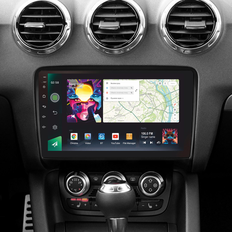 Android head unit SIGMA PRO 9464 ANDROID 12 4+64 Gb 4G DSP Audi TT 2 8J 2006-2014 9"