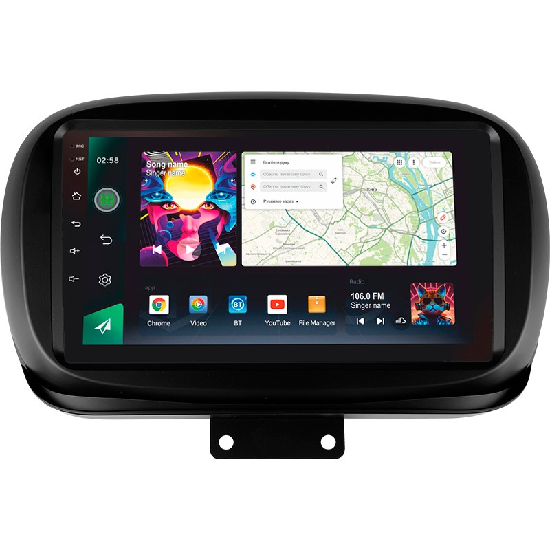 Android head unit SIGMA PRO 9464 ANDROID 12 4+64 Gb 4G DSP Fiat 500X 2014-2020 9" (L1)