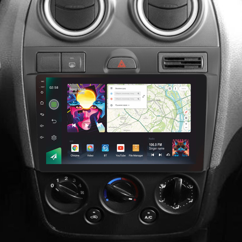 Android head unit SIGMA PRO 9464 ANDROID 12 4+64 Gb 4G DSP Ford Fiesta Mk VI 5 Mk5 2002 - 2008 9"