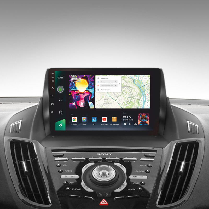 Android head unit SIGMA PRO 9464 ANDROID 12 4+64 Gb 4G DSP Ford Kuga 2 Escape 3 2012 - 2019 (A) 9"