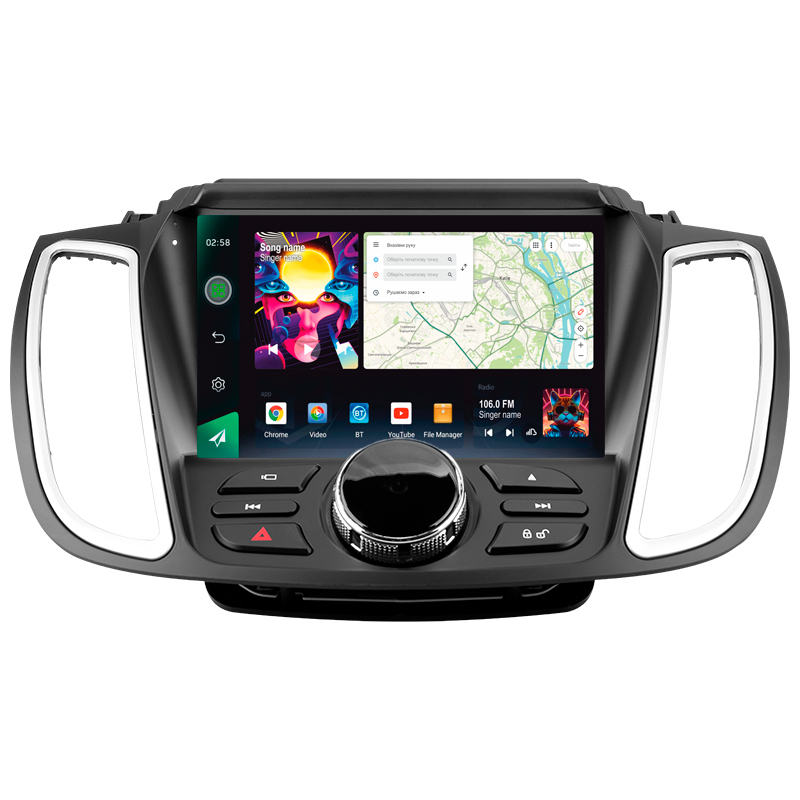 Android head unit SIGMA PRO 9464 ANDROID 12 4+64 Gb 4G DSP Ford Kuga 2 Escape 3 2012 - 2019 (B) 9" (buttons) (L2)