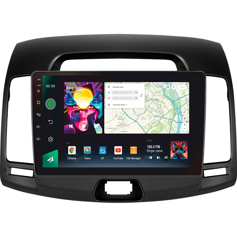 Android head unit SIGMA PRO 9464 ANDROID 12 4+64 Gb 4G DSP Hyundai Elantra 4 HD 2006-2012 9"