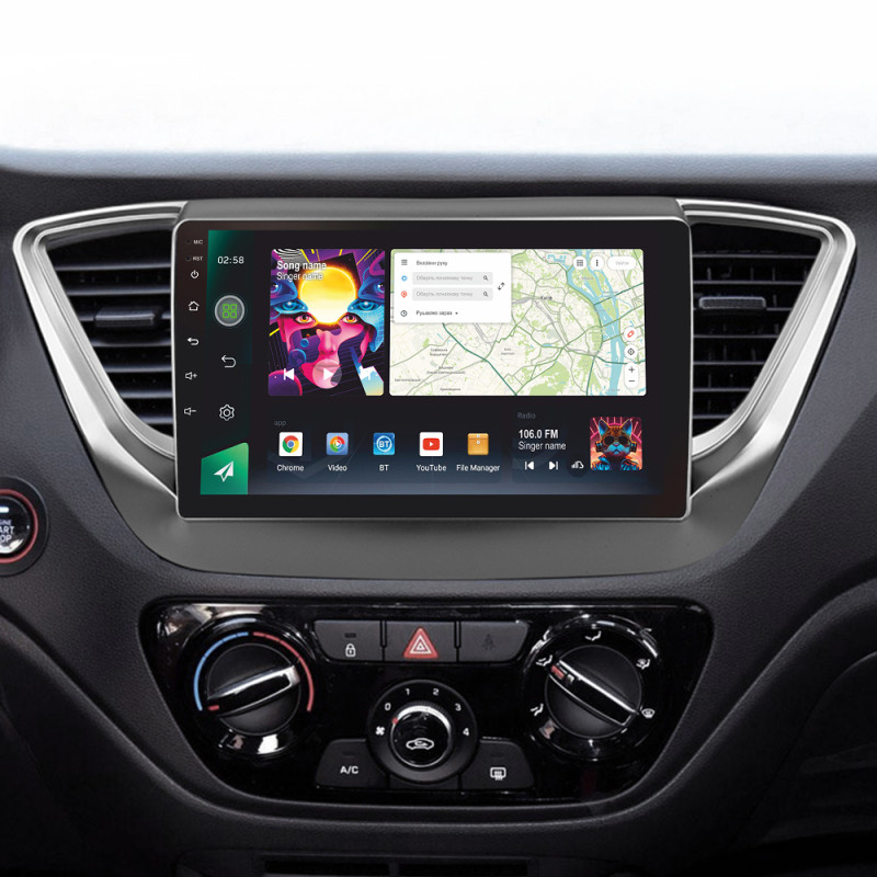 Android head unit SIGMA PRO 9464 ANDROID 12 4+64 Gb 4G DSP Hyundai Solaris 2 2017-2020 (A) 9"