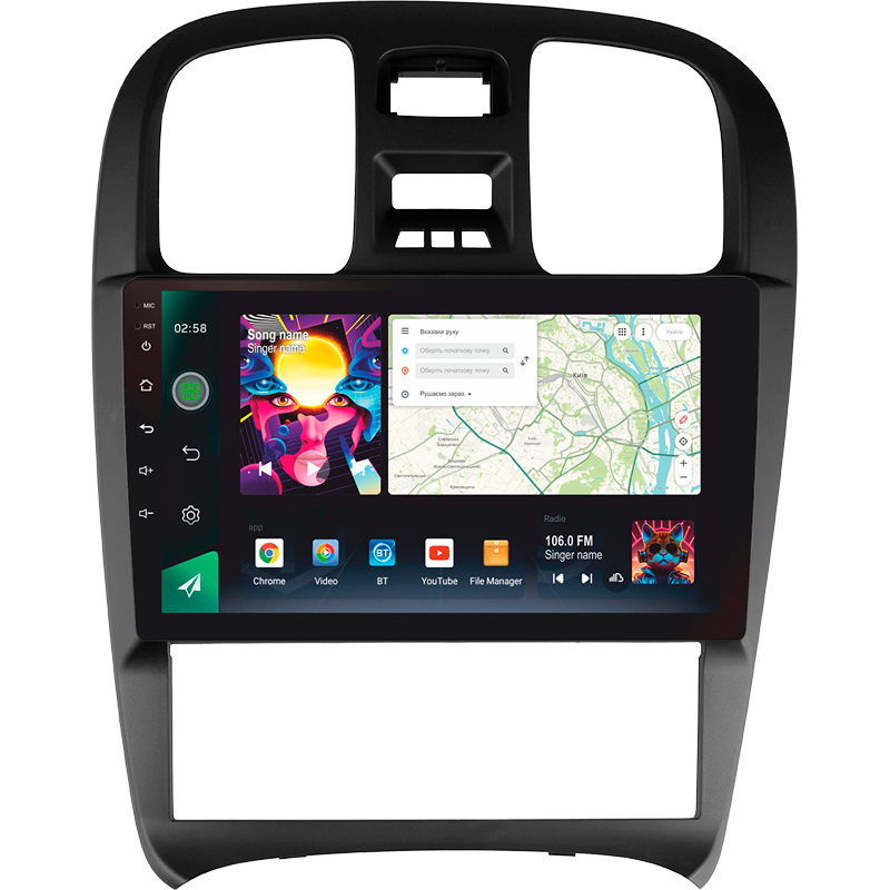 Android head unit SIGMA PRO 9464 ANDROID 12 4+64 Gb 4G DSP Hyundai Sonata EF 2001-2012 9"