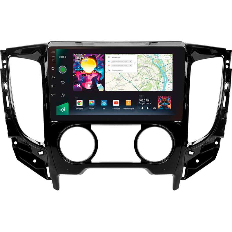 Android head unit SIGMA PRO 9464 ANDROID 12 4+64 Gb 4G DSP Mitsubishi L200 5 (F2) (Automatic air conditioning) 2015-2019 9"
