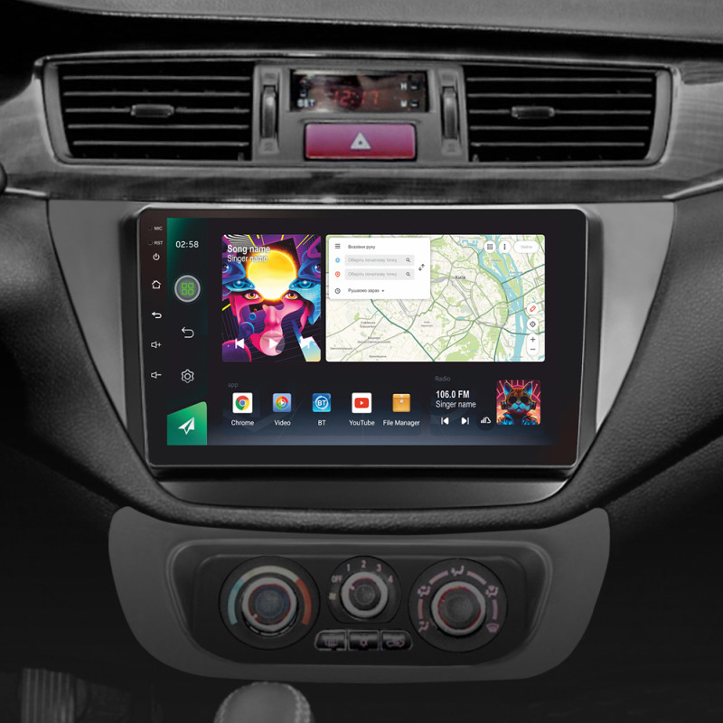 Android head unit SIGMA PRO 9464 ANDROID 12 4+64 Gb 4G DSP Mitsubishi Lancer 9 CS 2000-2010 9"