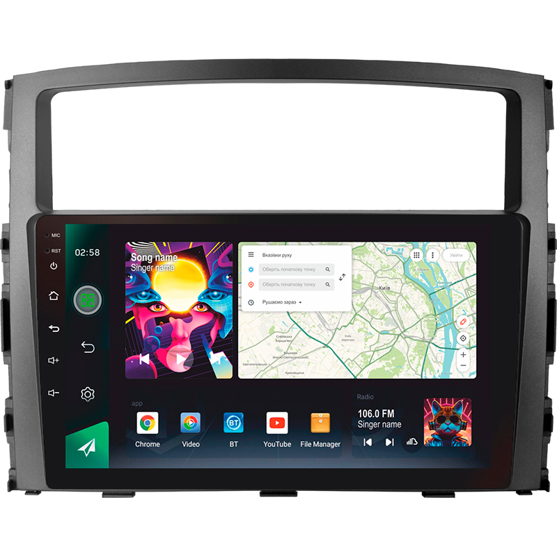 Android head unit SIGMA PRO 9464 ANDROID 12 4+64 Gb 4G DSP Mitsubishi Pajero 4 V80 V90 2006-2024 9"