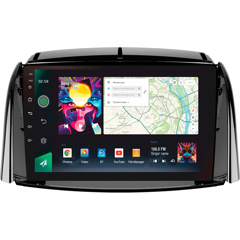 Android head unit SIGMA PRO 9464 ANDROID 12 4+64 Gb 4G DSP Renault Koleos 2008 - 2016 (A) 9" (L1)