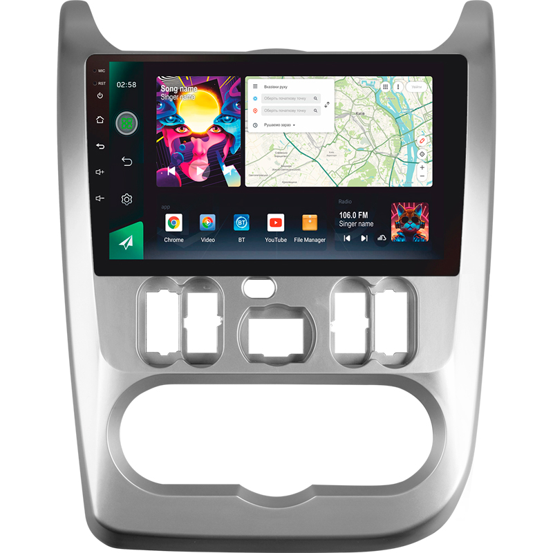 Android head unit SIGMA PRO 9464 ANDROID 12 4+64 Gb 4G DSP Renault Logan 1 Sandero For Dacia Duster 2009-2017 9"