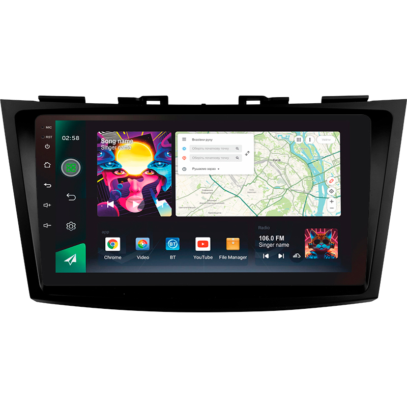 Android head unit SIGMA PRO 9464 ANDROID 12 4+64 Gb 4G DSP Suzuki Swift 4 2011-2017 9"