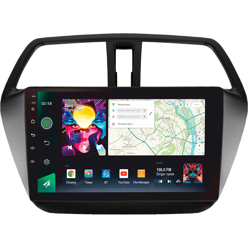 Android head unit SIGMA PRO 9464 ANDROID 12 4+64 Gb 4G DSP Suzuki SX4 2 S-Cross 2012-2016 9"