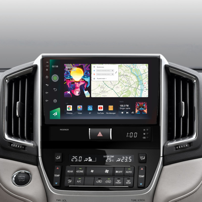 Android head unit SIGMA PRO 9464 ANDROID 12 4+64 Gb 4G DSP Toyota Land Cruiser 200 11 2015-2020 9"