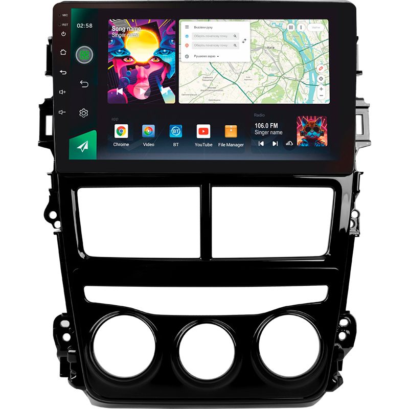 Android head unit SIGMA PRO 9464 ANDROID 12 4+64 Gb 4G DSP Toyota Yaris Vios 2017-2020 (F1) 9" (L1)