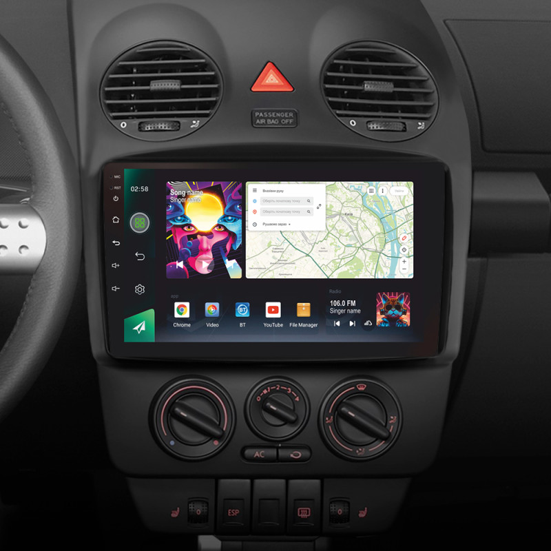 Android head unit SIGMA PRO 9464 ANDROID 12 4+64 Gb 4G DSP Volkswagen Beetle A4 2002 - 2011 9"
