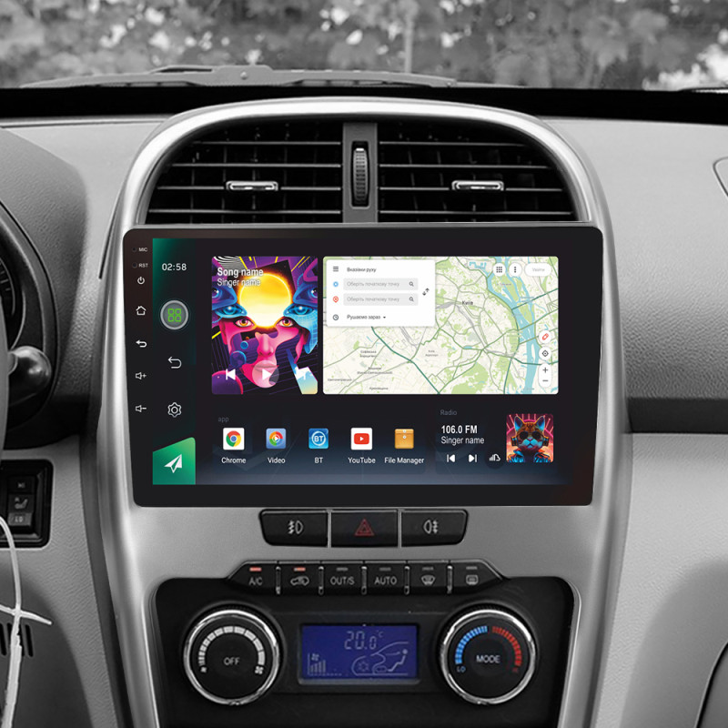 Android head unit SIGMA PRO 10464 ANDROID 12 4+64 Gb 4G DSP Chery Tiggo 3 2014-2015 10"
