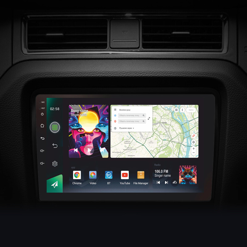 Android head unit SIGMA PRO 10464 ANDROID 12 4+64 Gb 4G DSP Ford Mustang 5 S-197 (F1) 2009-2014 10" (L3)