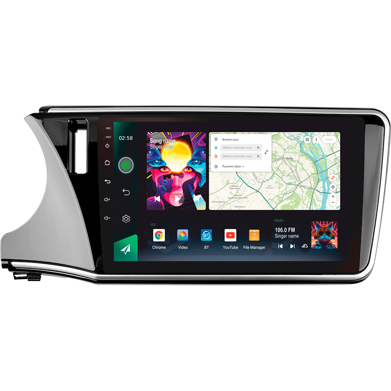 Android head unit SIGMA PRO 10464 ANDROID 12 4+64 Gb 4G DSP Honda City 2014-2017 (B) 10"