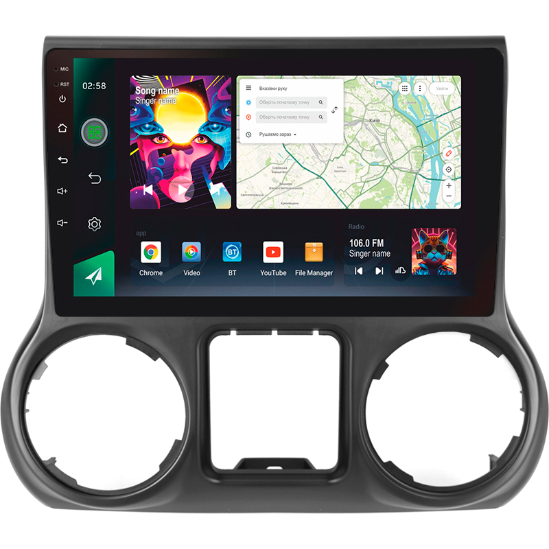 Android head unit SIGMA PRO 10464 ANDROID 12 4+64 Gb 4G DSP Jeep Wrangler 3 JK 2010-2017 (L15) 10" (L1)