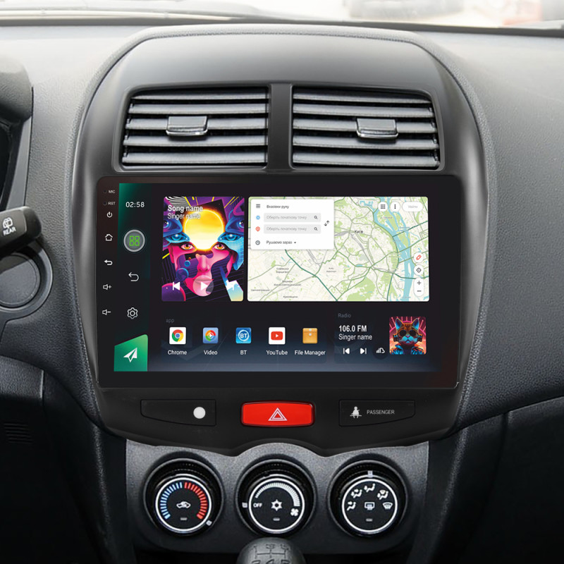 Android head unit SIGMA PRO 10464 ANDROID 12 4+64 Gb 4G DSP Mitsubishi ASX 1 2010-2016 (A) 10"