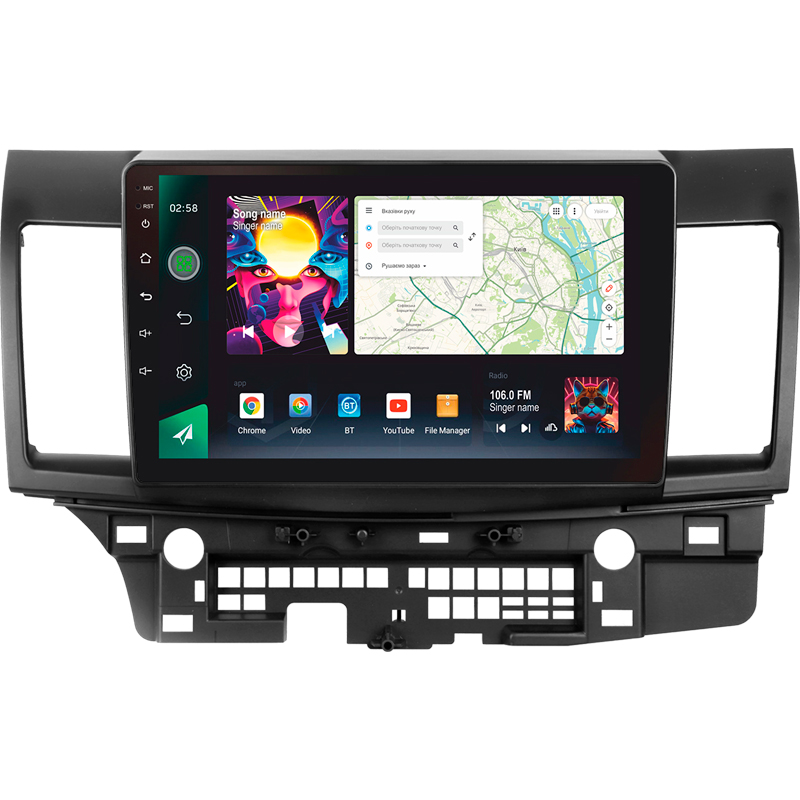 Android head unit SIGMA PRO 10464 ANDROID 12 4+64 Gb 4G DSP Mitsubishi Lancer 10 CY 2007-2012 (B) 10"