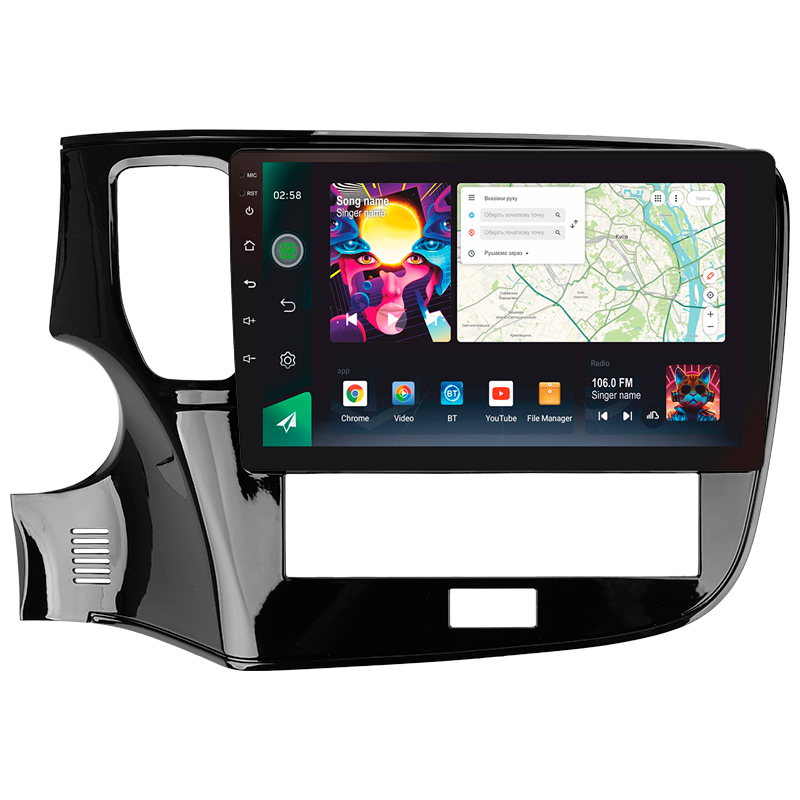 Android head unit SIGMA PRO 10464 ANDROID 12 4+64 Gb 4G DSP Mitsubishi Outlander 3 III GF0W GF0W GG0W 2018 - 2021 10"