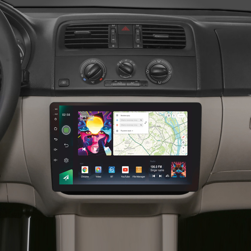 Android head unit SIGMA PRO 10464 ANDROID 12 4+64 Gb 4G DSP Skoda Fabia 2 2007-2014 10"