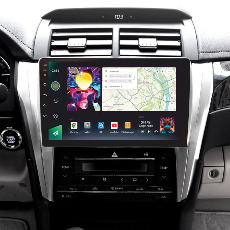 Android head unit SIGMA PRO 10464 ANDROID 12 4+64 Gb 4G DSP Toyota Camry 7 XV 50 55 2014-2017 (A) 10"