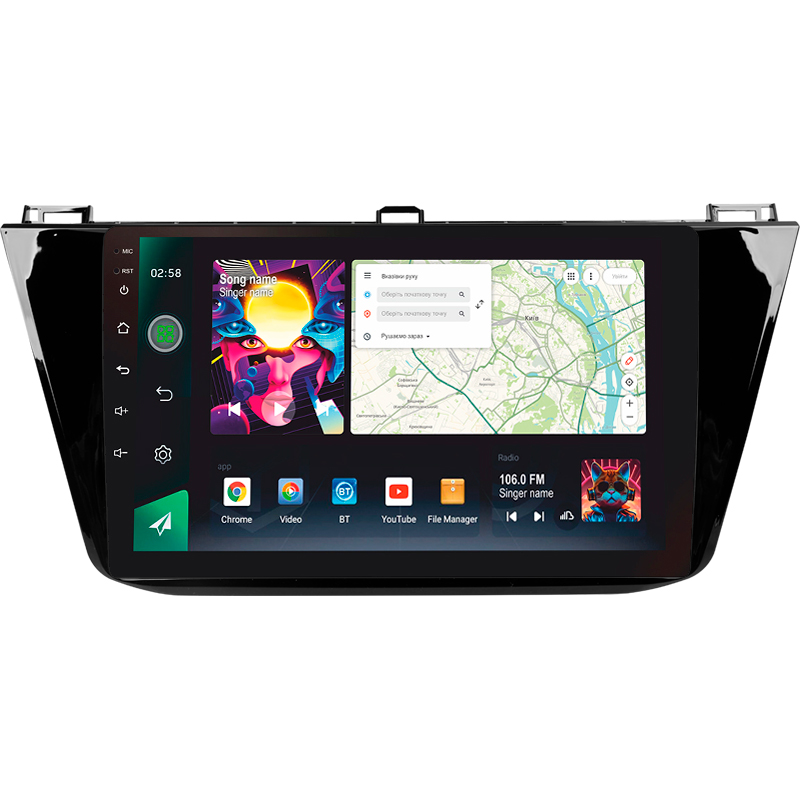 Android head unit SIGMA PRO 10464 ANDROID 12 4+64 Gb 4G DSP Volkswagen Tiguan 2 Mk 2016-2022 (A) 10"