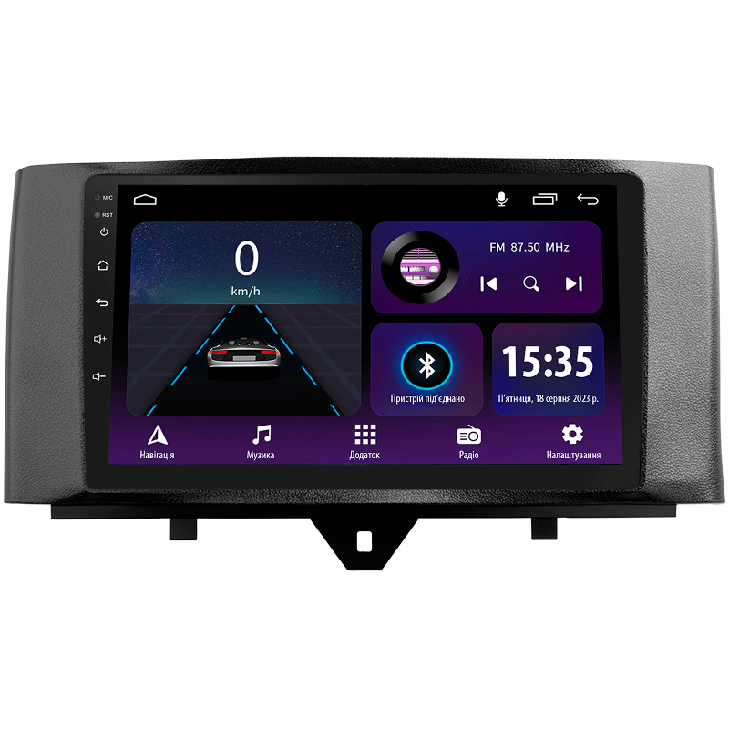 Magetófono de a bordo SIGMA E9232 ANDROID 10 2+32 GB para Mercedes-Benz Smart Fortwo 2 (2010-2015, modelo F1), pantalla de 9