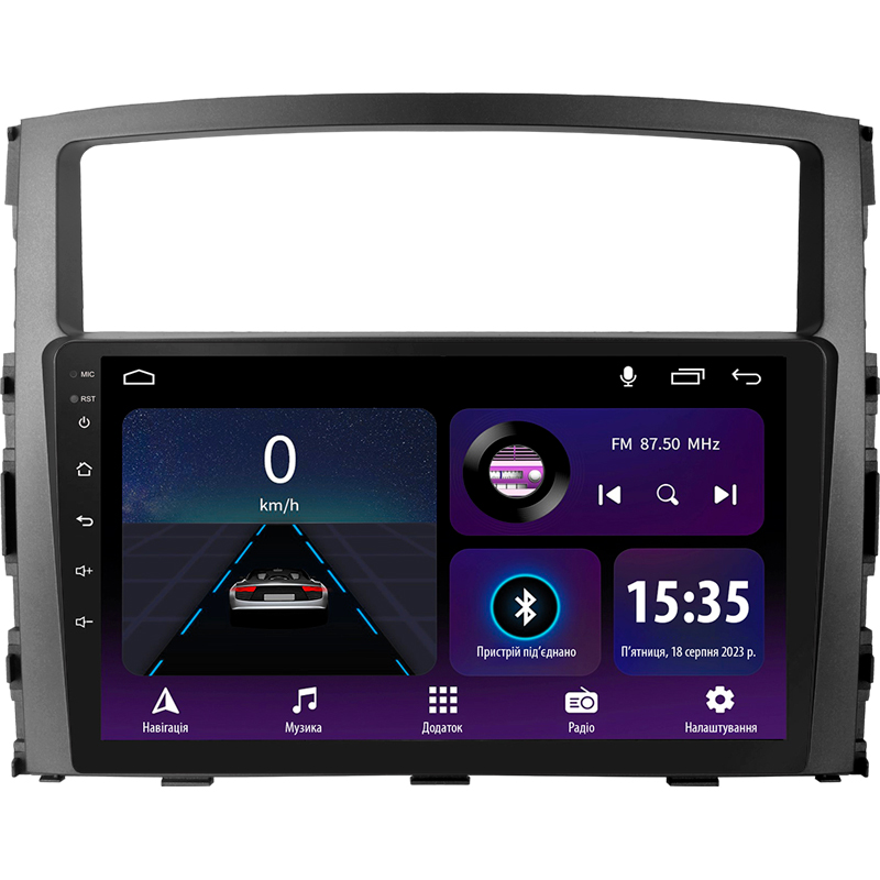 Android head unit SIGMA E9232 ANDROID 10 2+32 Gb Mitsubishi Pajero 4 V80 V90 2006-2024 9"