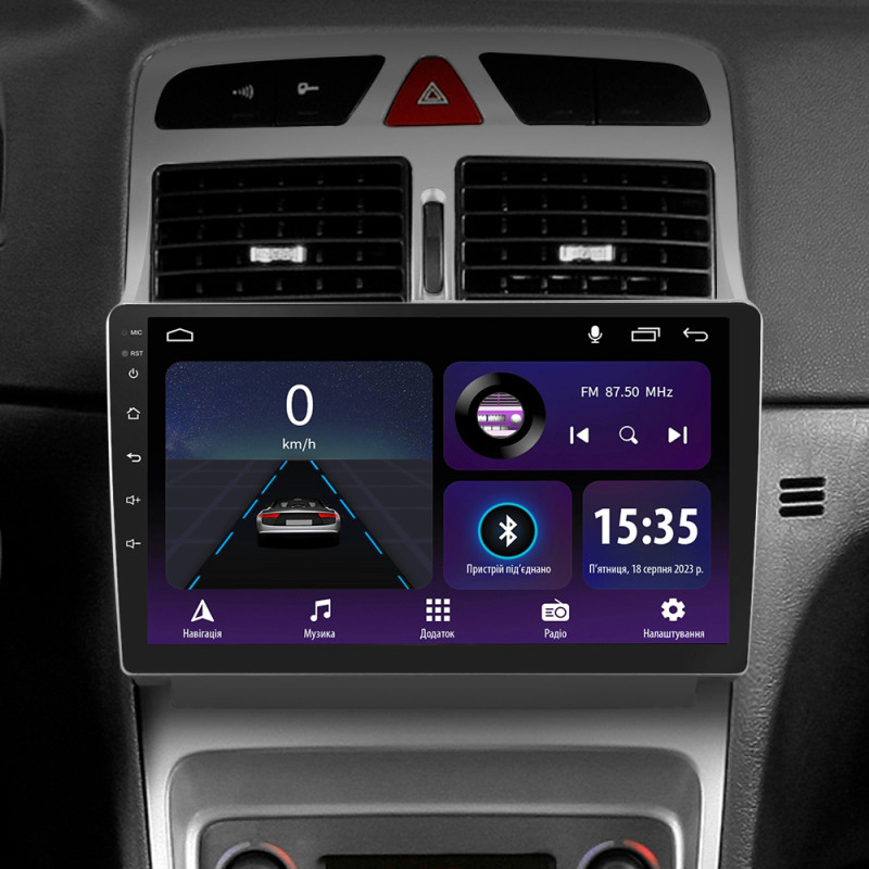 Android head unit SIGMA E9232 ANDROID 10 2+32 Gb Peugeot 307 1 2001-2008 9"