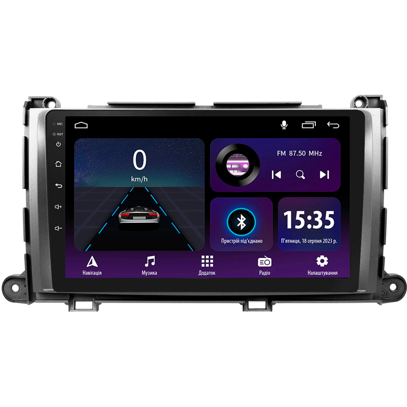 Android head unit SIGMA E9232 ANDROID 10 2+32 Gb Toyota Sienna 3 XL30 2010 - 2014 9"