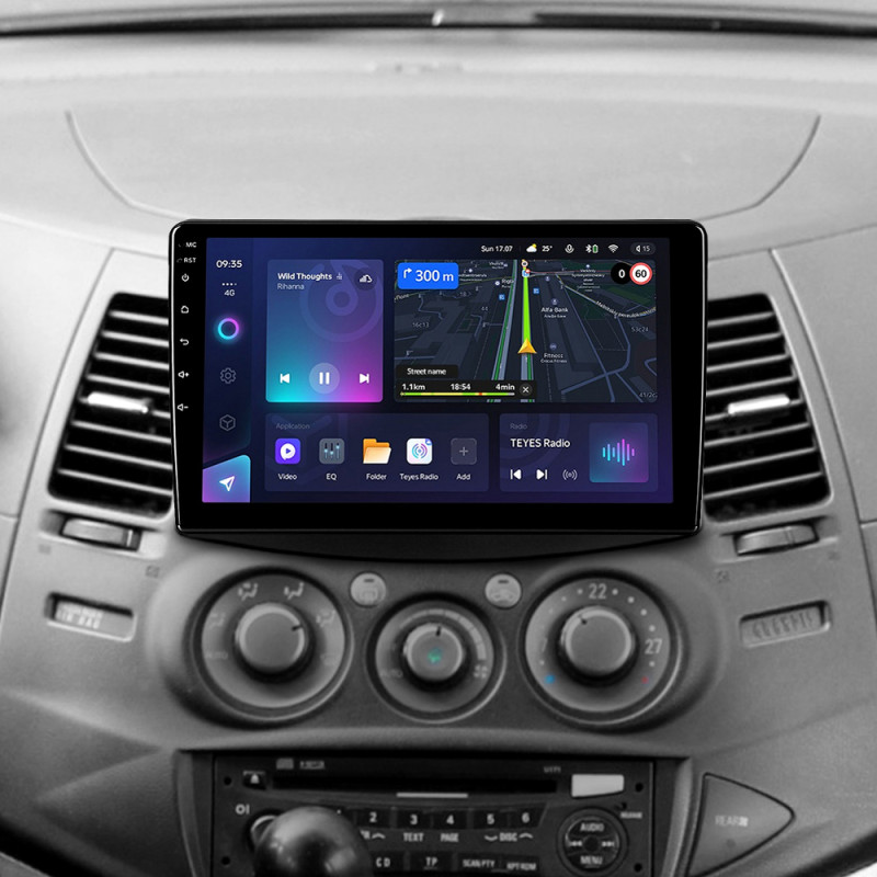 Festplattenradiosystem Teyes CC3L 4+32 GB für Mitsubishi Grandis 1 (2003–2010, F1) mit 9-Zoll-Display.