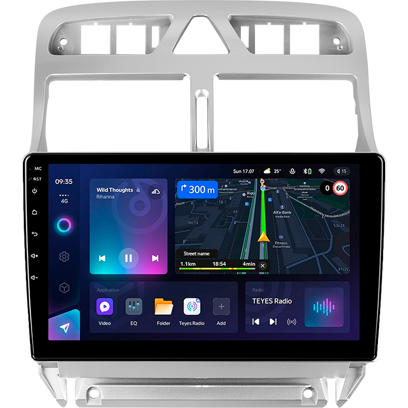 Android head unit Teyes CC3L 4+32 Gb Peugeot 307 1 2001-2008 9"