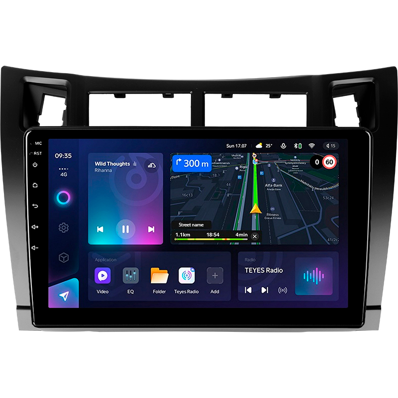 Android head unit Teyes CC3L 4+32 Gb Toyota Yaris XP90 2005-2012 (F1) 9"