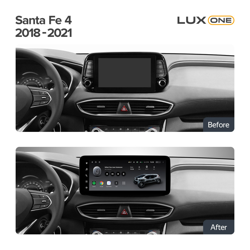 Android head unit Teyes LUX ONE 4+32 Gb Hyundai Santa Fe 4 2018-2021 12.3" (L1)