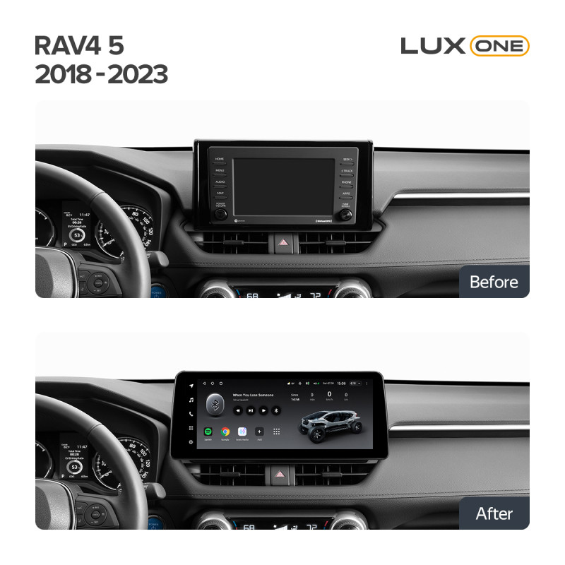 Štátní magnetofon Teyes LUX ONE 4+32 GB pro Toyota RAV4 5 (XA50, 2018–2023), 12,3